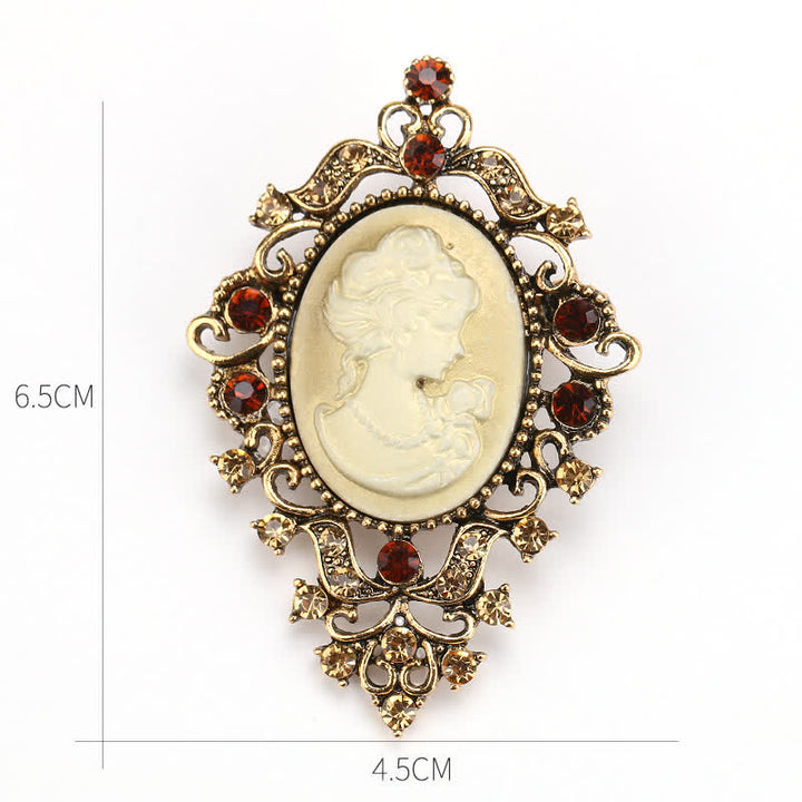 Broche de camafeo de reina de belleza de palacio para mujeres