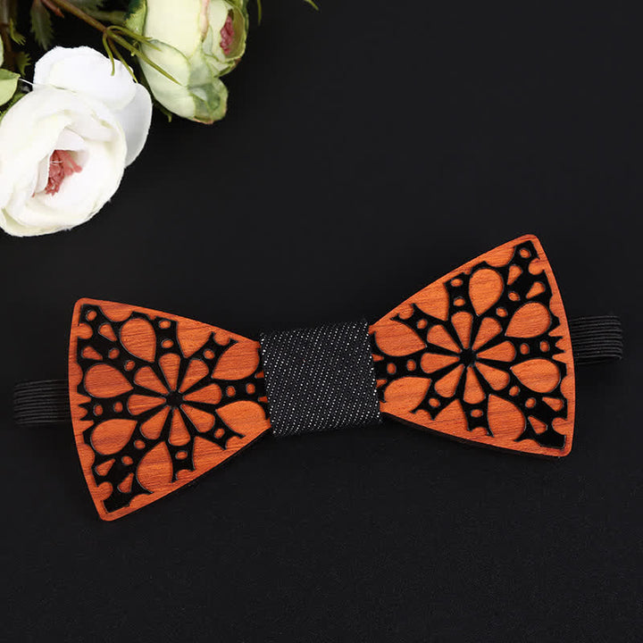 Pajarita de madera con diseño floral majestuoso para hombre