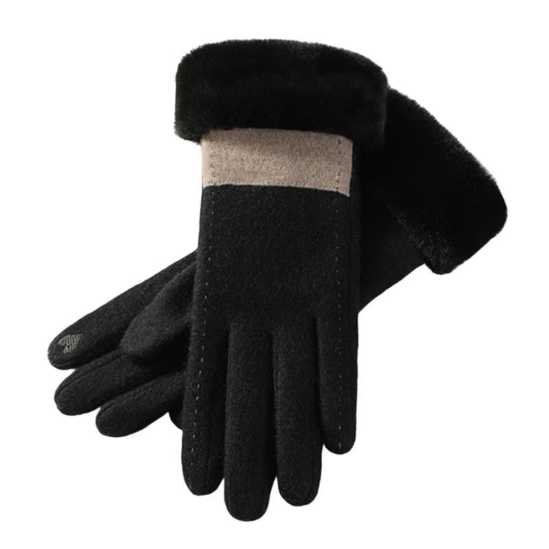 Guantes de felpa suaves y acogedores para pantalla táctil para mujer.