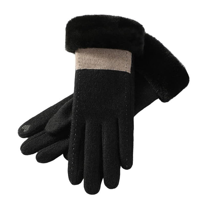 Guantes de felpa suaves y acogedores para pantalla táctil para mujer.