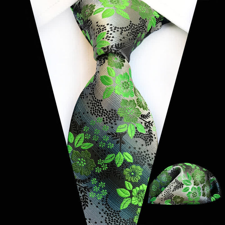 Conjunto de 2 corbatas florales con flores de ciruelo para hombre