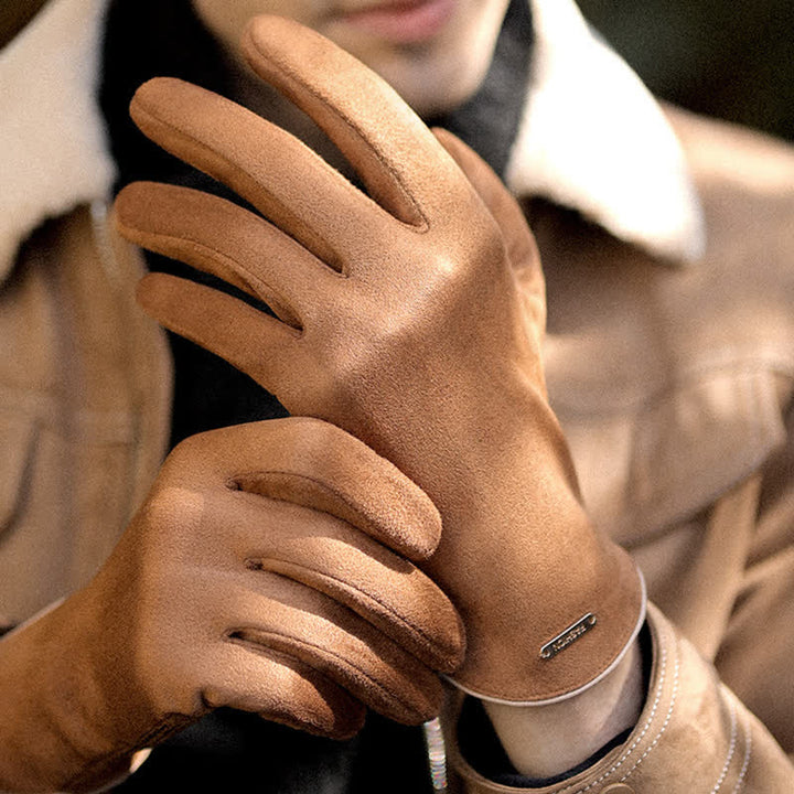 Guantes térmicos de terciopelo con dedos separados de gamuza