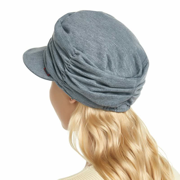 Gorra de béisbol plisada con ala suave para mujer