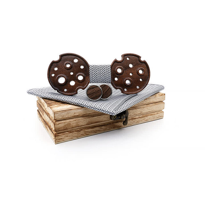 Juego de 3 pajaritas de madera con forma de círculo hueco para hombre