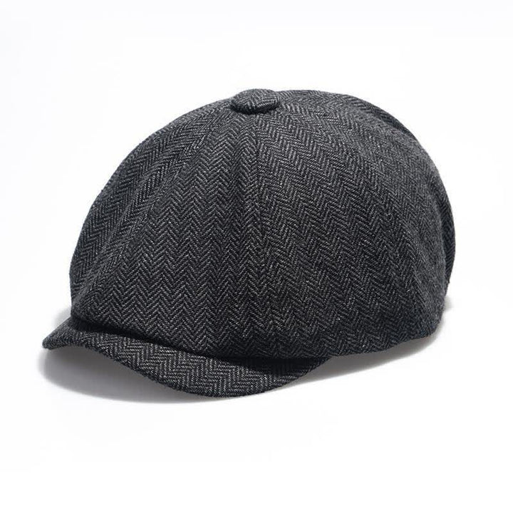 Boina octogonal con diseño de espiga versátil para hombre