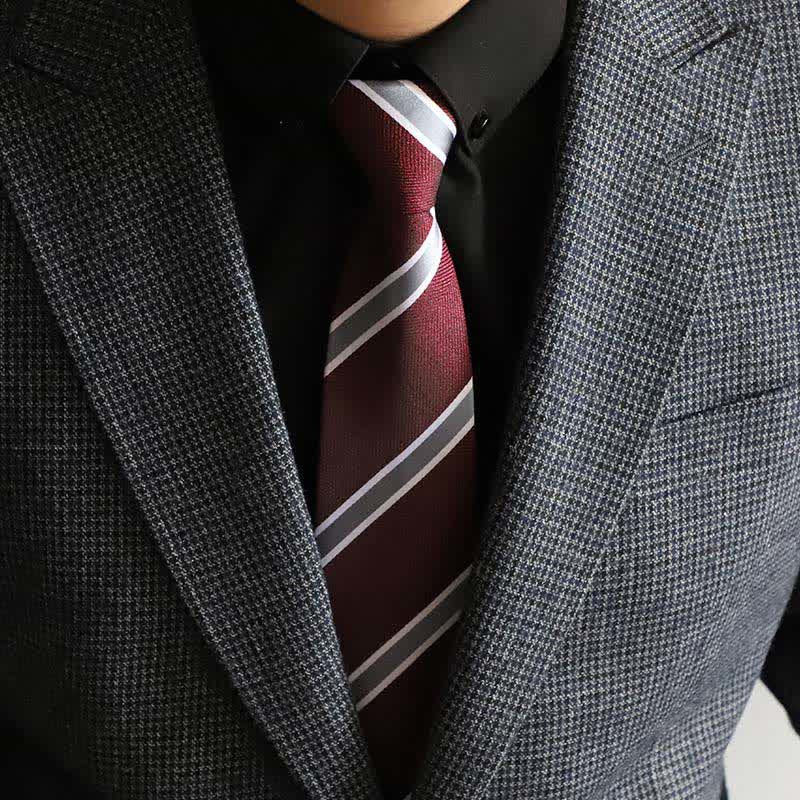 Corbata de rayas con cremallera para trabajo de hombre