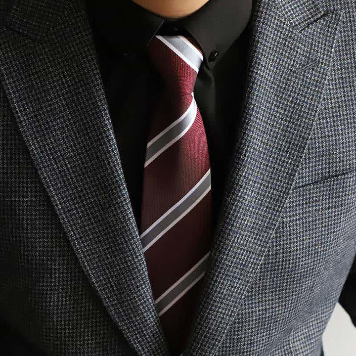 Corbata de rayas con cremallera para trabajo de hombre