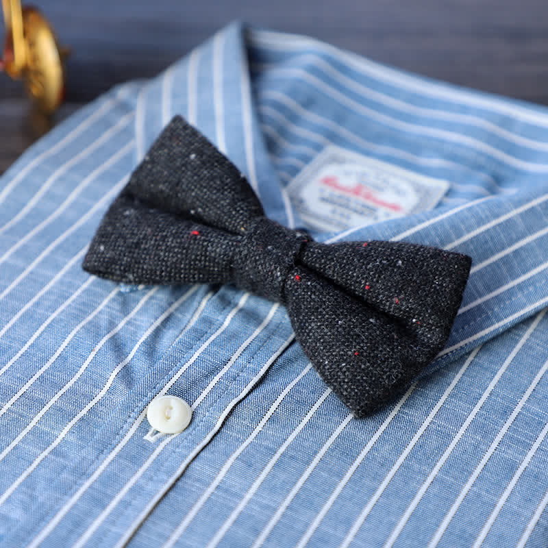 Pajarita sencilla de mezcla de lana y tweed para hombre