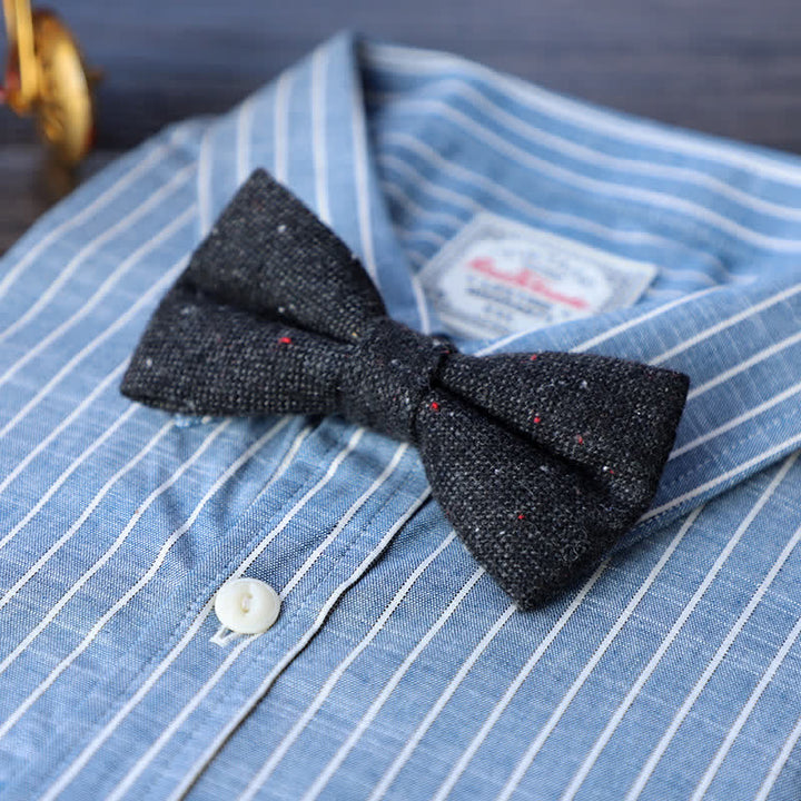 Pajarita sencilla de mezcla de lana y tweed para hombre