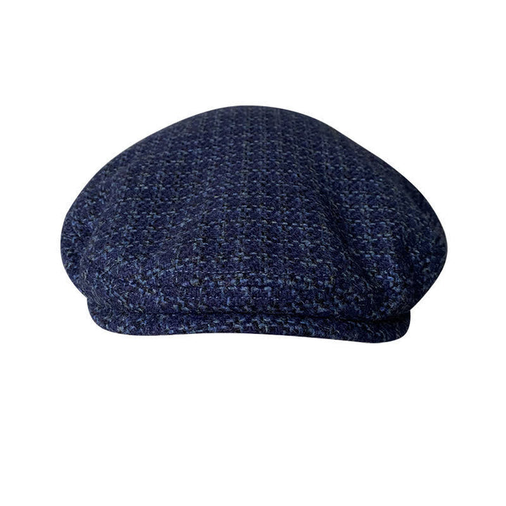 Boina de cuadros azul marino para otoño e invierno