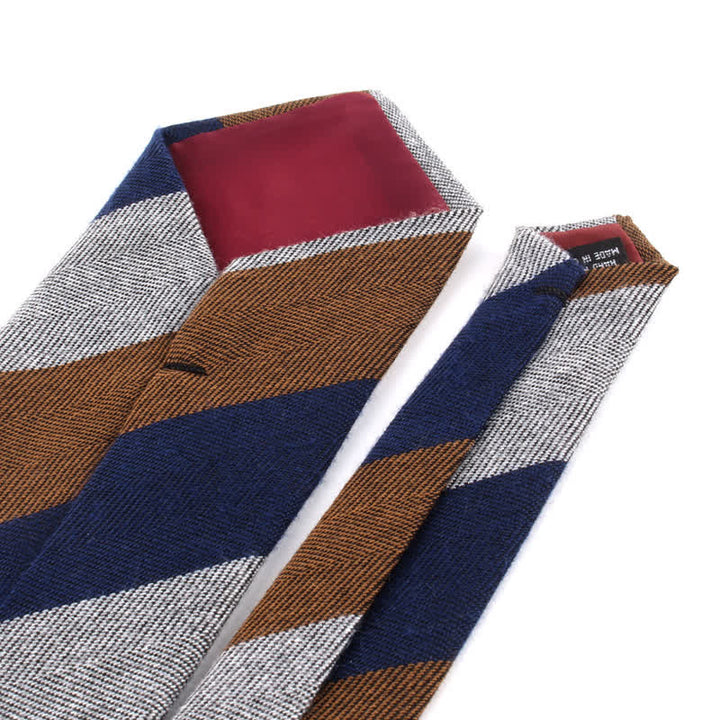 Corbata de rayas de lana suave estilo británico para hombre