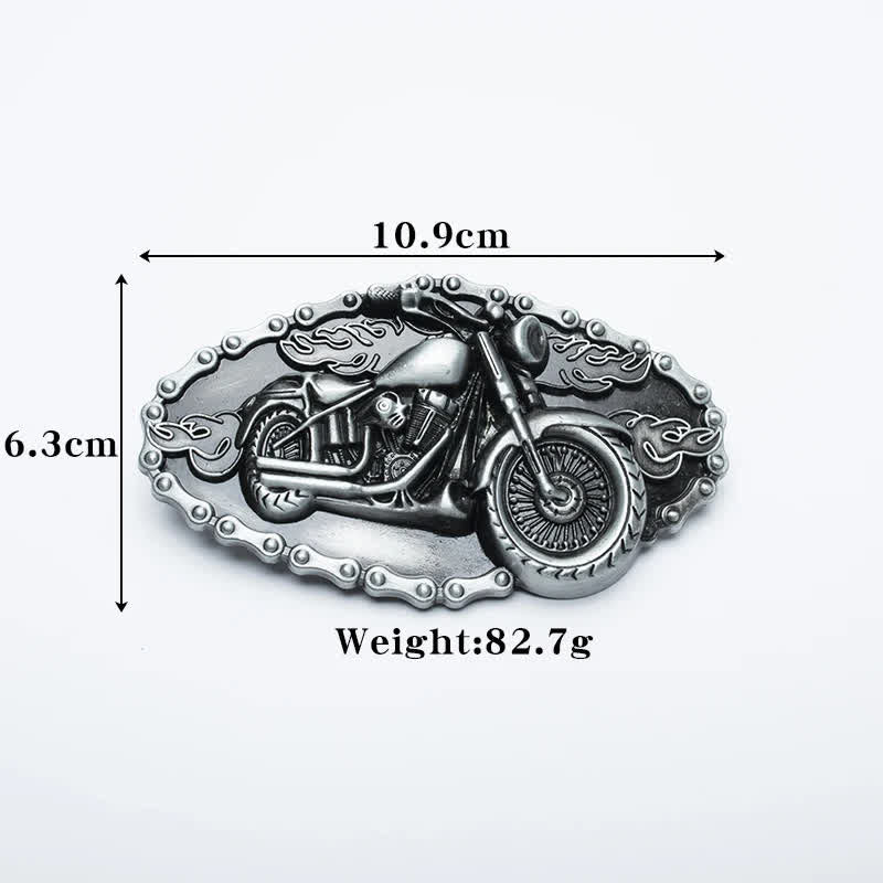 Cinturón de cuero para motocicleta con locomotora punk para hombre