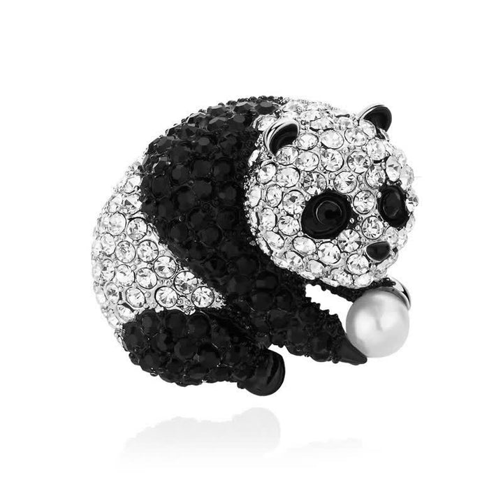 Broche brillante de panda para mujer