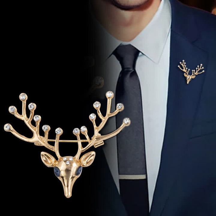 Broche de alce navideño viviente para hombre