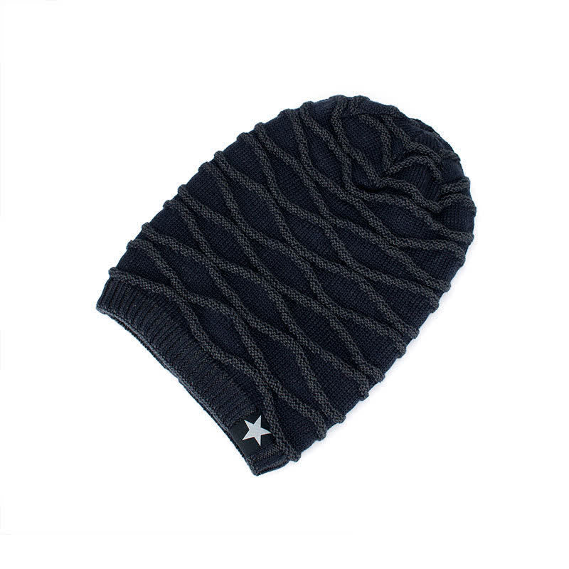 Gorro de punto de cinco estrellas con forro polar