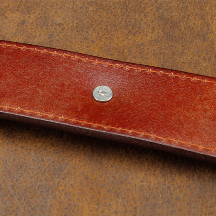 Cinturón unisex de cuero con flor turquesa marrón retro