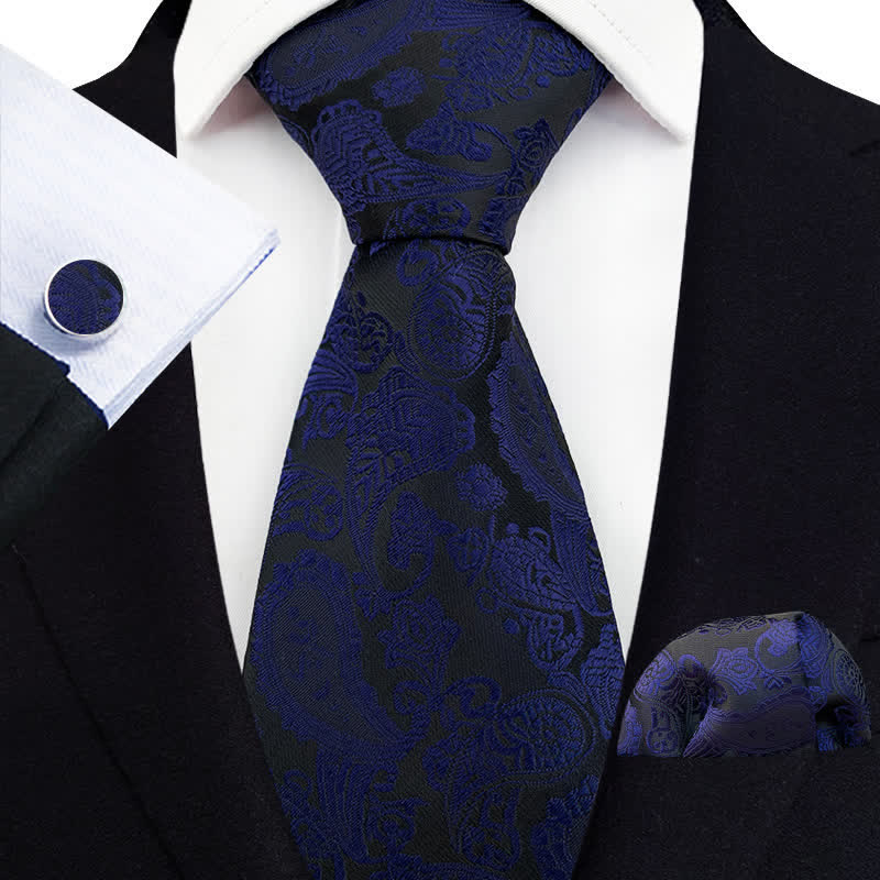 Conjunto de 3 corbatas de cachemira exóticas para hombre