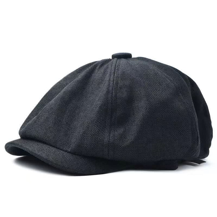 Boina octogonal de lino transpirable e informal