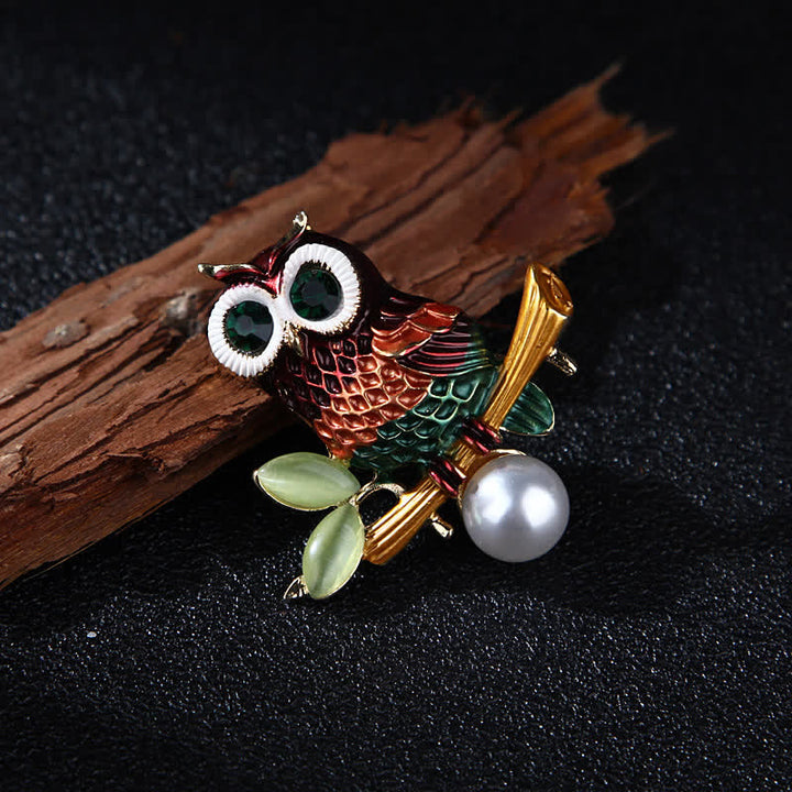 Precioso broche de búho colorido para mujer
