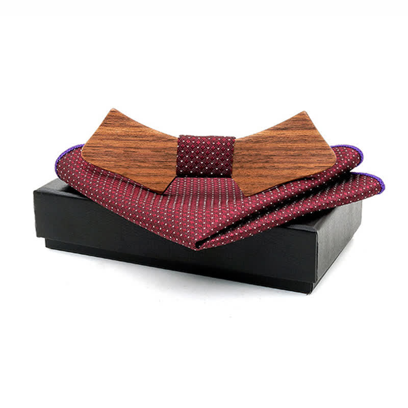 Juego de 2 pajaritas de madera con forma de collar para hombre