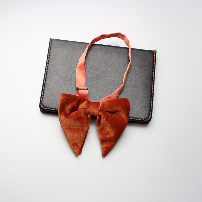 Pajarita de boda de terciopelo de gran tamaño y punta para hombre