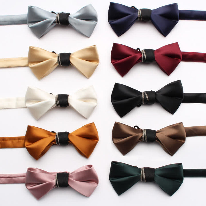 Pajarita clásica de color liso brillante para hombre
