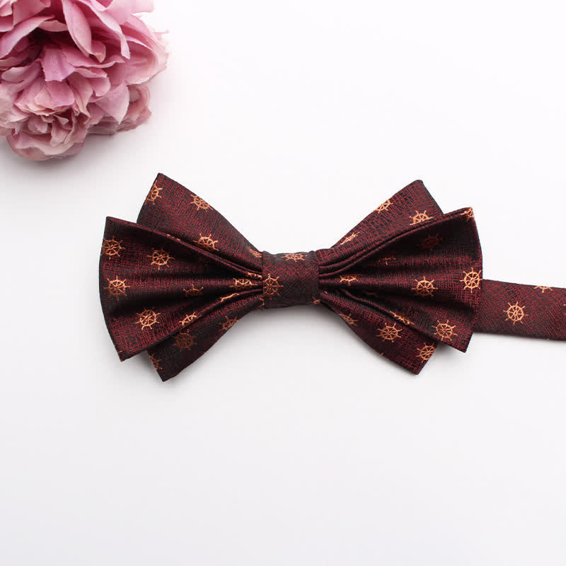 Pajarita de traje con textura de jacquard con colmillos para hombre