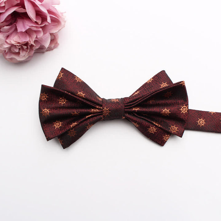 Pajarita de traje con textura de jacquard con colmillos para hombre