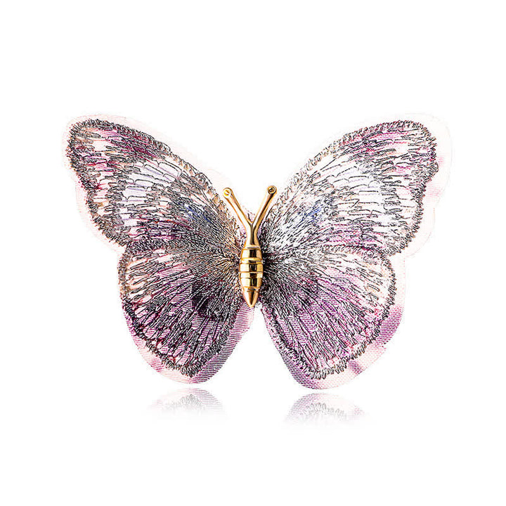 Broche de mariposa con bordado de ensueño para mujer