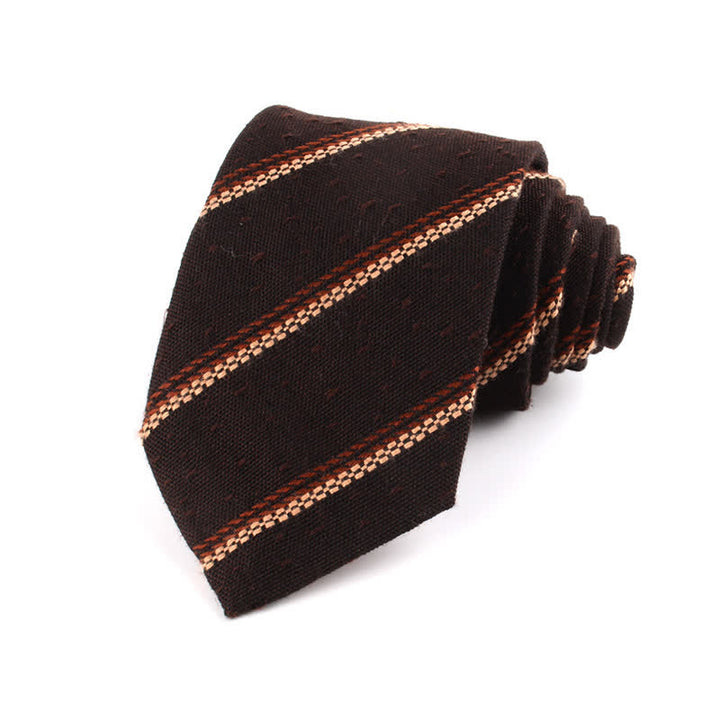 Corbata de rayas de lana suave estilo británico para hombre