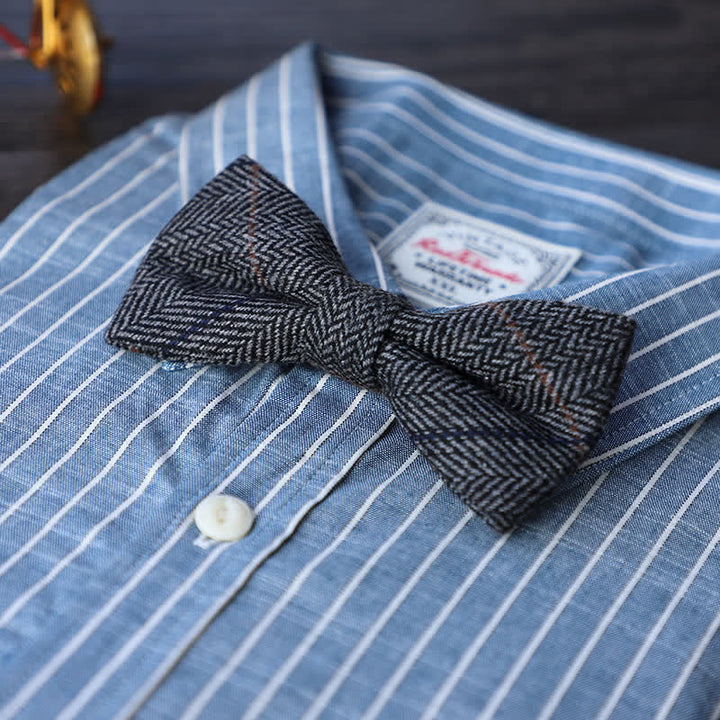 Pajarita sencilla de mezcla de lana y tweed para hombre