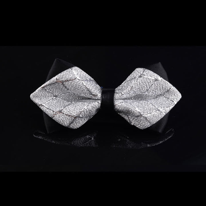 Pajarita de esmoquin puntiaguda con diamantes brillantes para hombre