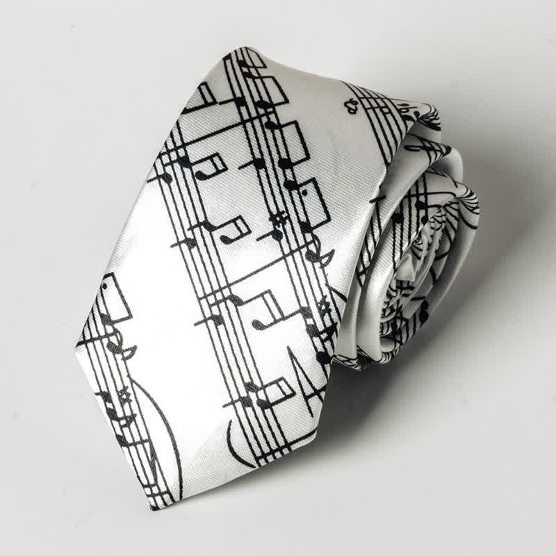 Corbata con notas musicales de piano y personalidad para hombre