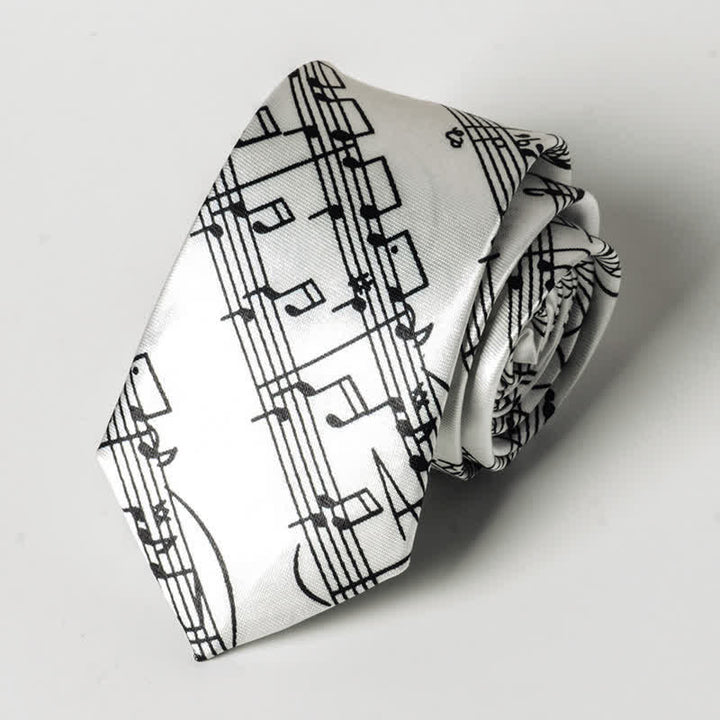 Corbata con notas musicales de piano y personalidad para hombre