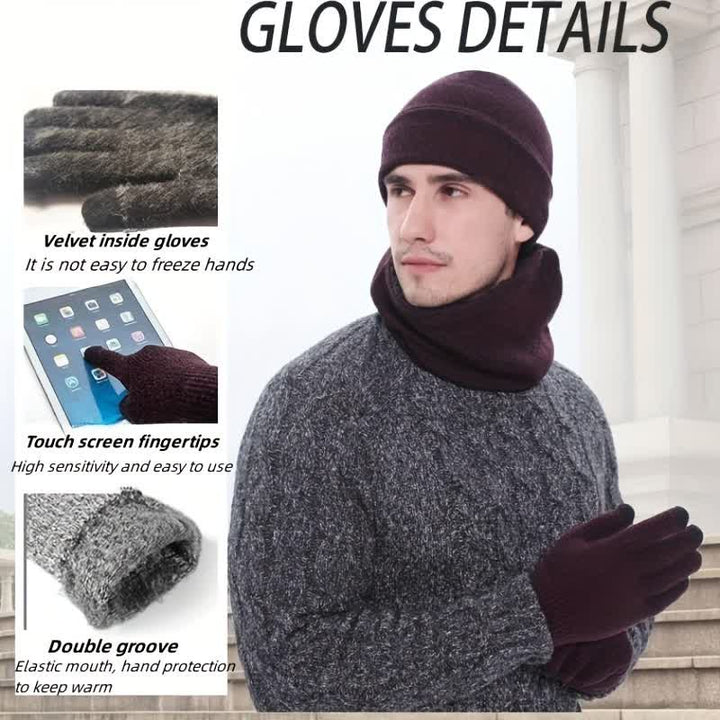 Juego de 3 gorros, bufandas y guantes para pantalla táctil