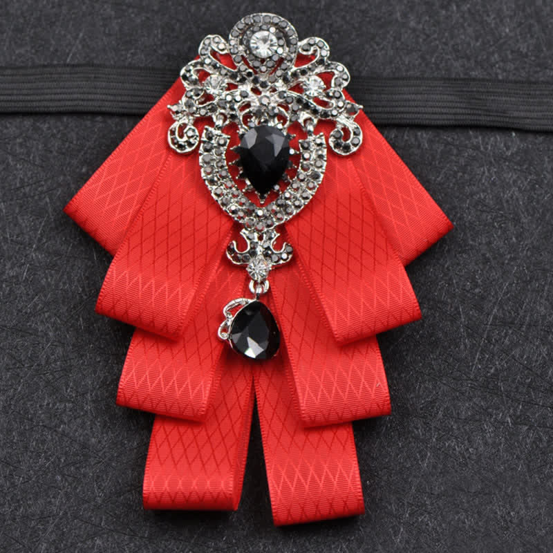 Conjunto de 3 pajaritas con diamantes de imitación negros a cuadros