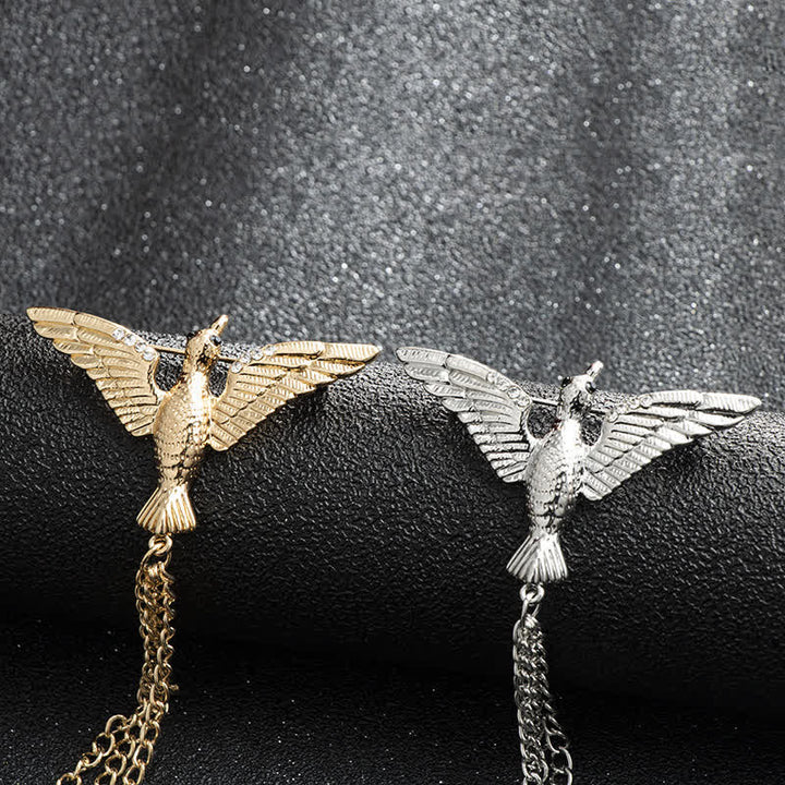 Broche de cadena con pájaro de la victoria para hombre