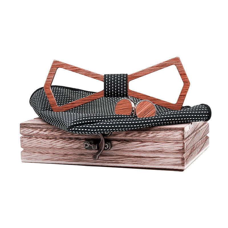 Juego de 3 pajaritas de madera con diseño tallado hueco para hombre