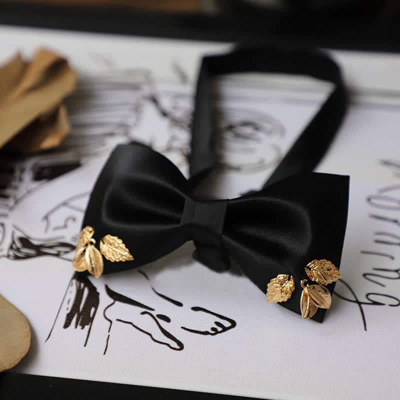 Pajarita de boda con diseño de hojas de jardín para hombre