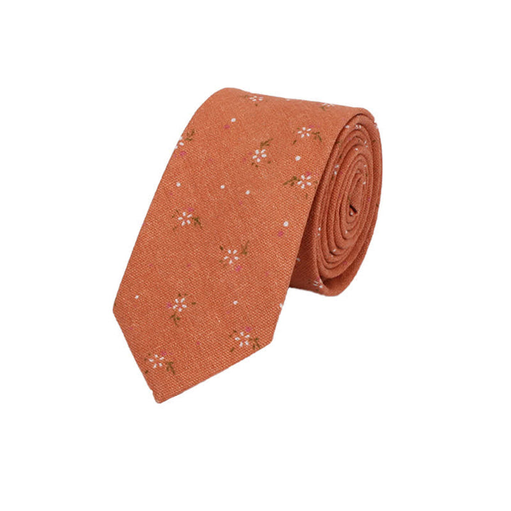 Corbata fina elegante con diseño floral para hombre