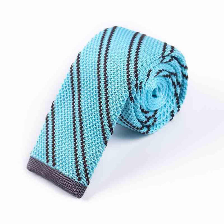 Corbata de punto con rayas diagonales para hombre