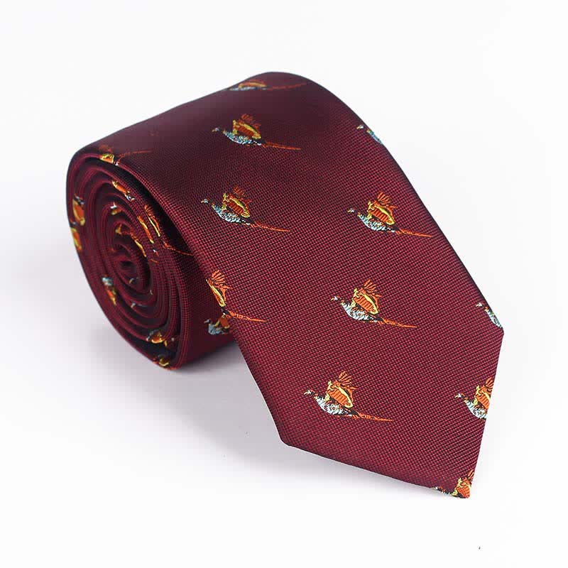 Corbata bordada con pájaro volador para hombre