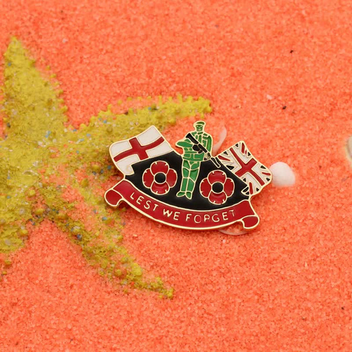 Broche unisex de amapola soldado Lest We Forget