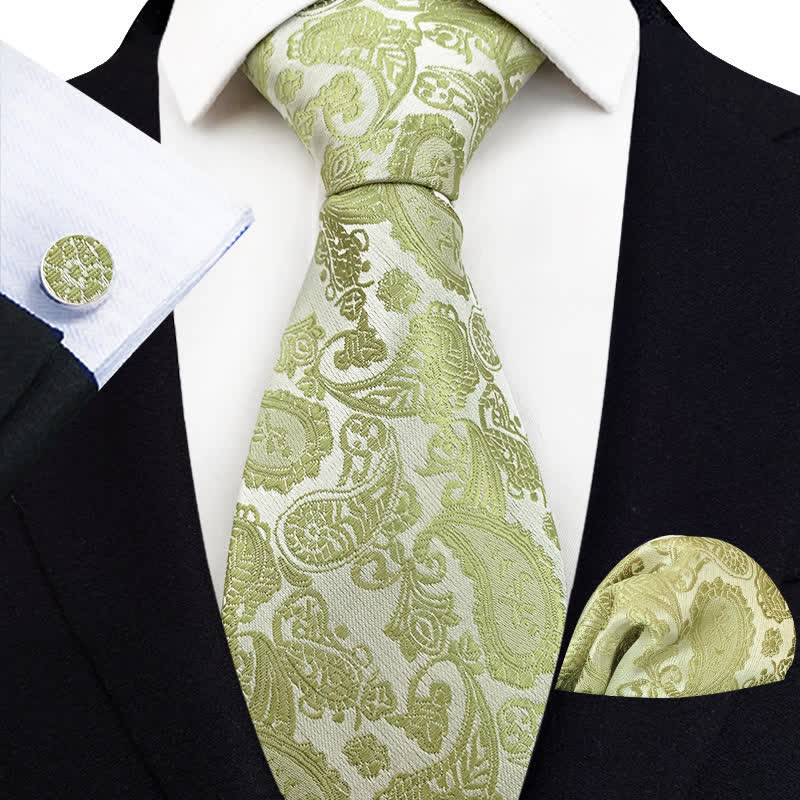 Conjunto de 3 corbatas de cachemira exóticas para hombre